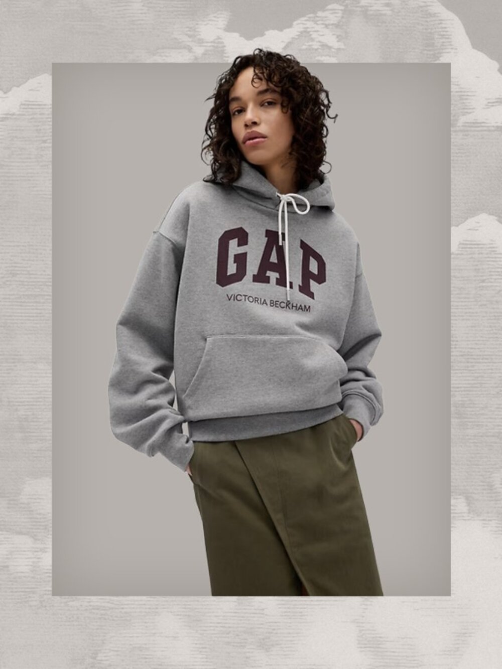 Victoria Beckham Gray Logo Hoodie Sweatshirt